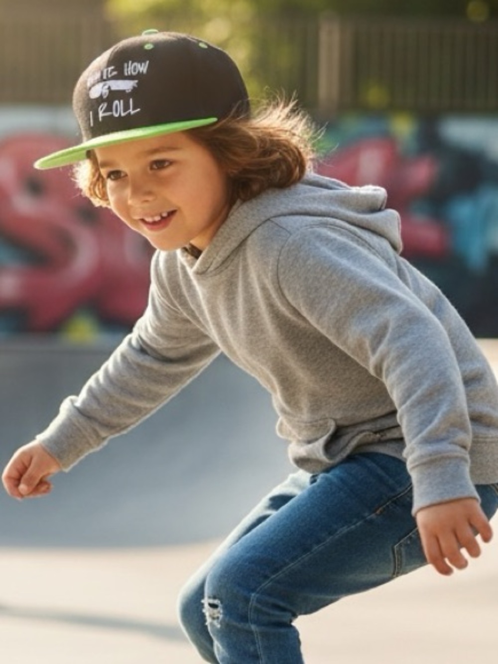 👛(ANY 2/$15)NWOT KIDS Snap-BacK 100% cotton hat Skateboard “This is How I Roll”